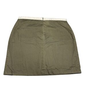 VTG American Outpost Olive Green Cotton Mini Skirt Bungee Toggle Waist Womens L